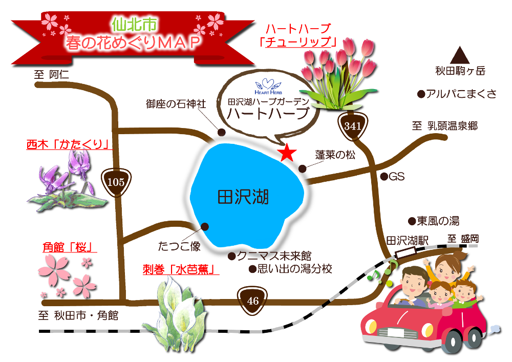 仙北市花めぐりMAP